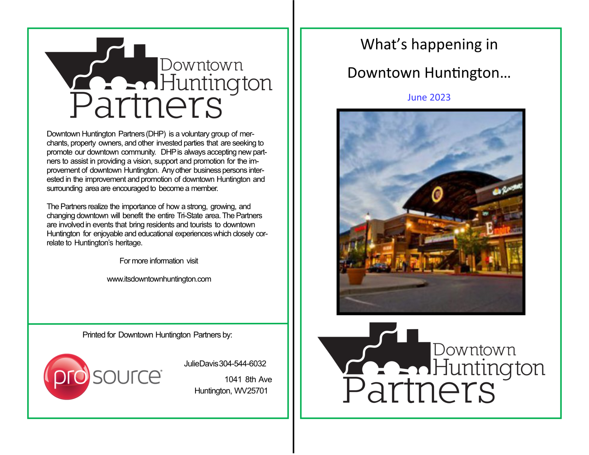 January 2023 Its down town huntington Newsletter
